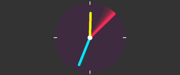 Clock with trails