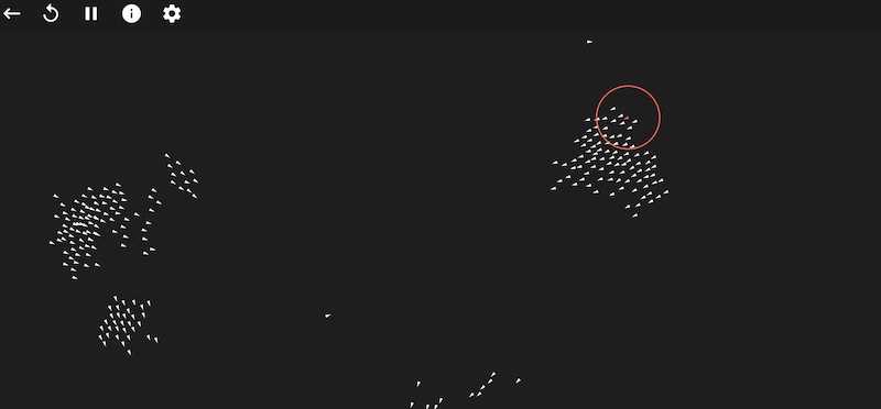 Quadtree integrated with flocking simulation