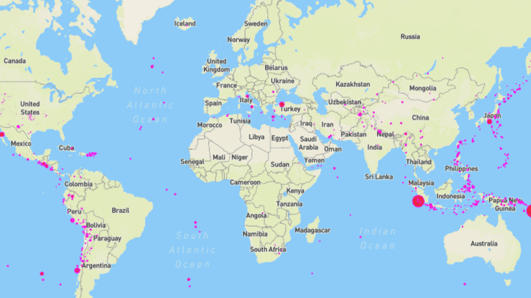 "Mapping Earthquake Data" code example